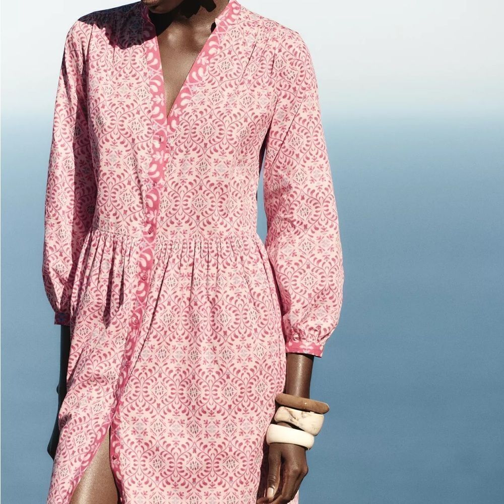 ZARA PRINTED MIDI DRESS - Picture 7 of 10